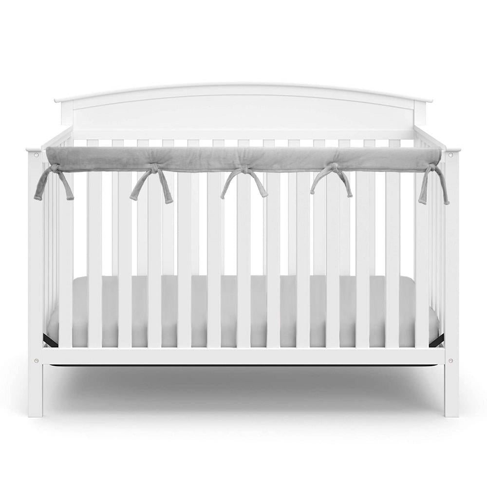 TL Care Heavenly Soft Narrow Reversible Crib Cover for Long Rail Gray/White - Bellso