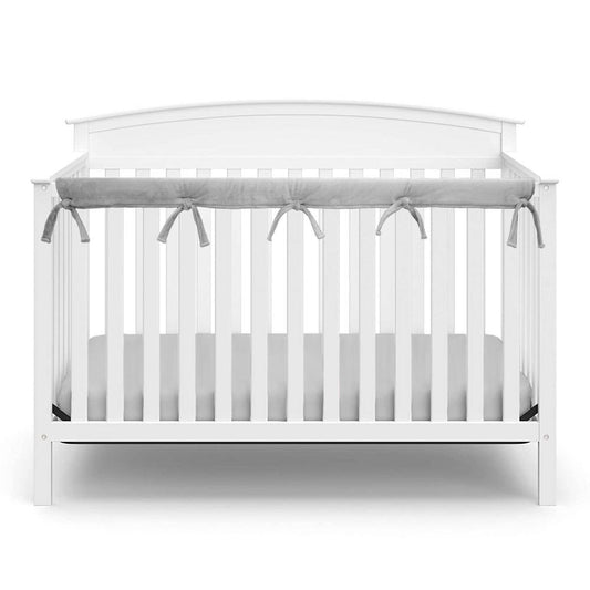 TL Care Heavenly Soft Narrow Reversible Crib Cover for Long Rail Gray/White - Bellso
