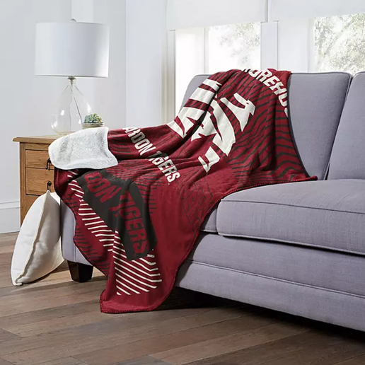 Cloud Throw Blanket with Sherpa Back  60  X 70   Morehouse Maroon Tigers - Bellso