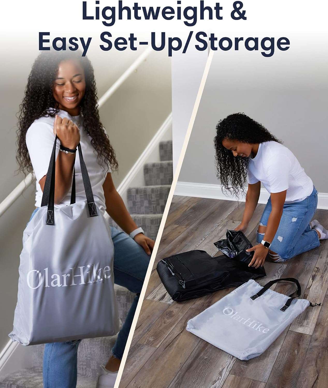 OlarHike Queen Air Mattress with Built in Pump,Inflatable Blow Up Airbed with Storage Bag,13" High - Bellso