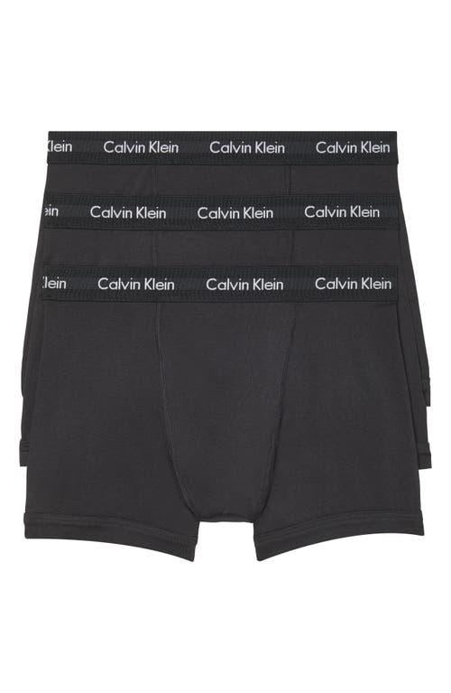 Calvin Klein 3-Pack Moisture Wicking Stretch Cotton Boxer Briefs in Ub1 Black - Bellso