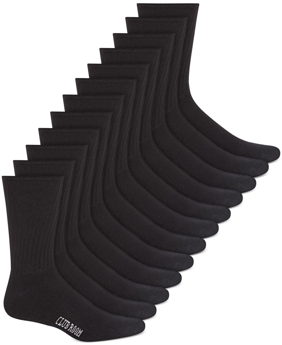 Club Room Men's Solid 12 Crew Socks black - Bellso