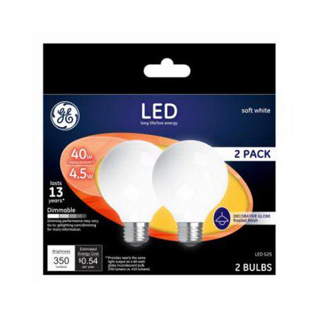 G E Lighting 24954 Ge2PK 4.5W LED G25 Bulb - Bellso