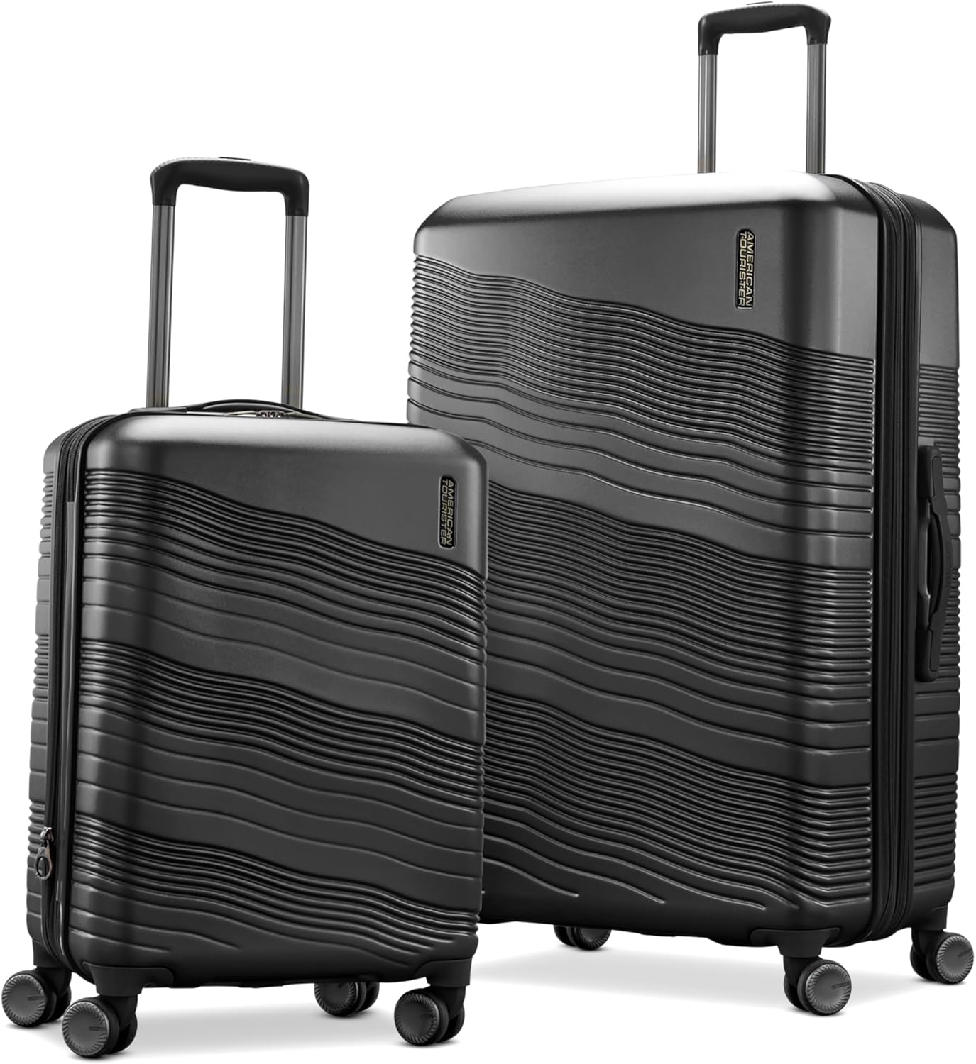 American Tourister ColorLite II 2-Piece Hard Side Spinner Luggage Set (Black) - Bellso