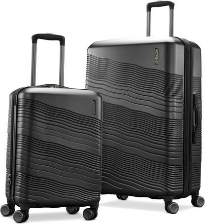 American Tourister ColorLite II 2-Piece Hard Side Spinner Luggage Set (Black) - Bellso