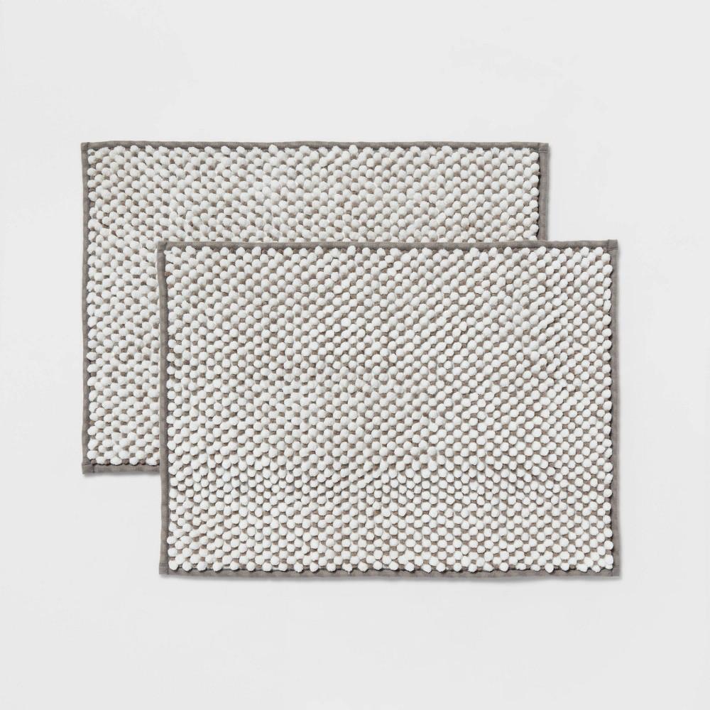 2PK 17"x24" Rug Set Gray - Bellso