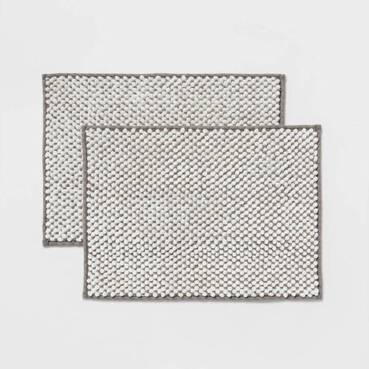 2PK 17"x24" Rug Set Gray - Bellso