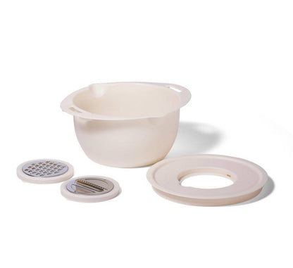 Food Prep Mixing Bowl include Lid, Bowl, Grater, Slicer - Bellso