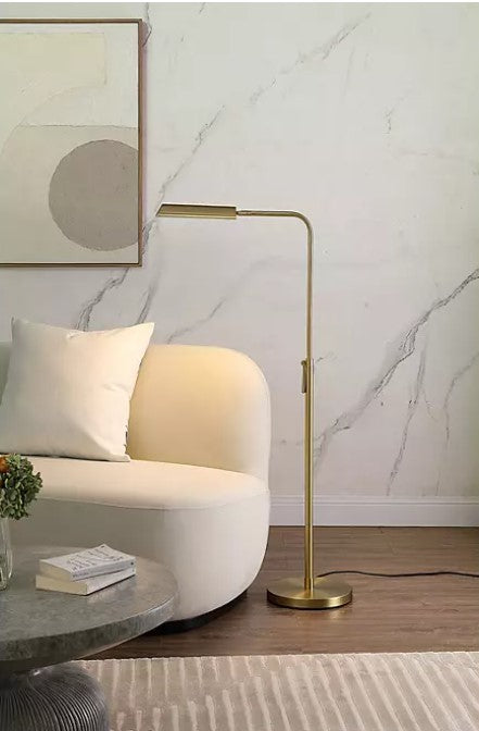 Azalea Park 20001073 Modern LED Adjustable Task Floor Lamp  Brushed Brass - Bellso