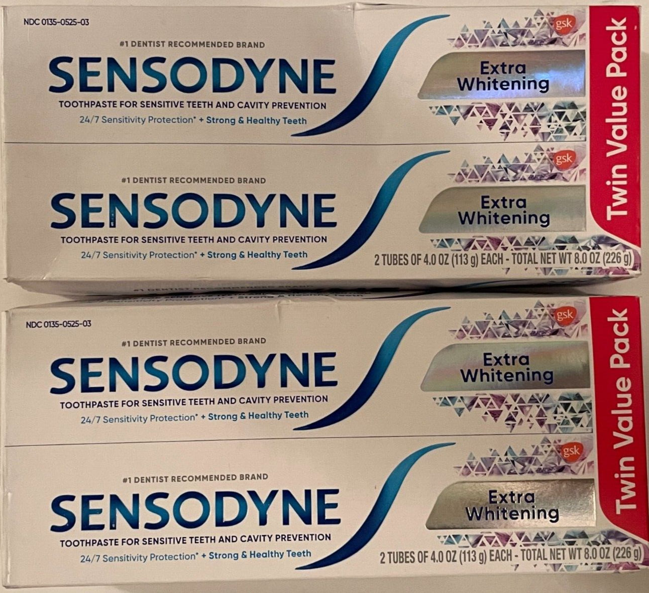 Sensodyne Maximum Strength & Extra Whitening (Pack of 4) Net WT 6.5 oz per Tube - Bellso