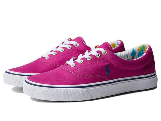 Polo Ralph Lauren Keaton Sneaker in Vivid Pink /Light Navy, Size 8.5 - Bellso