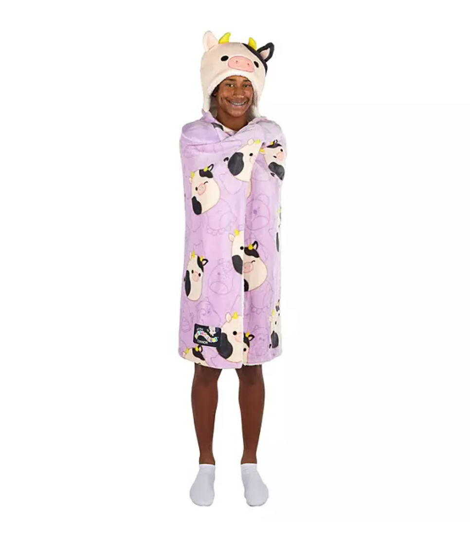 Squishmallows Hooded Throw Cow - Bellso