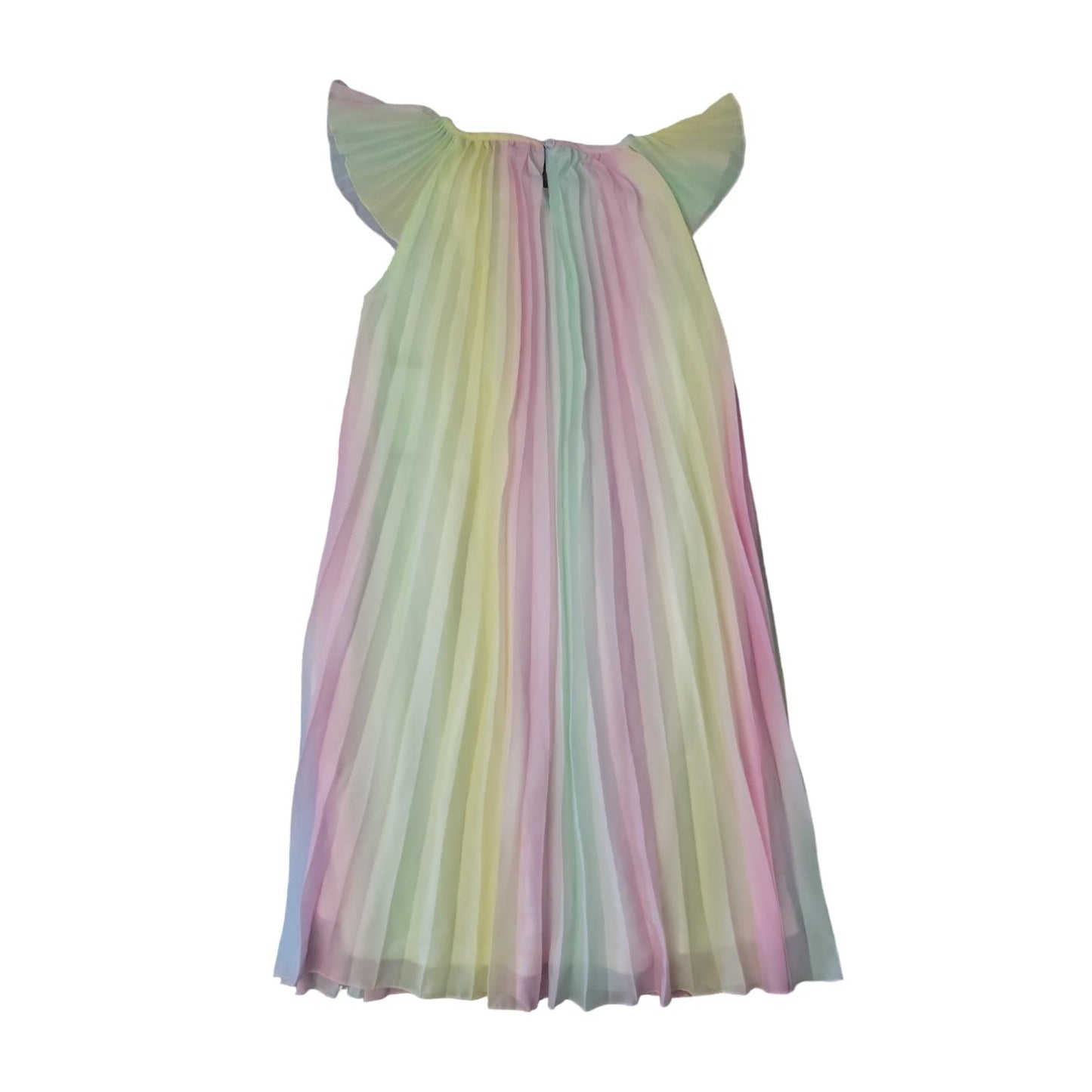 Rare Editions Girls Chiffon Ruffled Sleeve Lined Skirt Dress (Rainbow XL[14/16] - Bellso