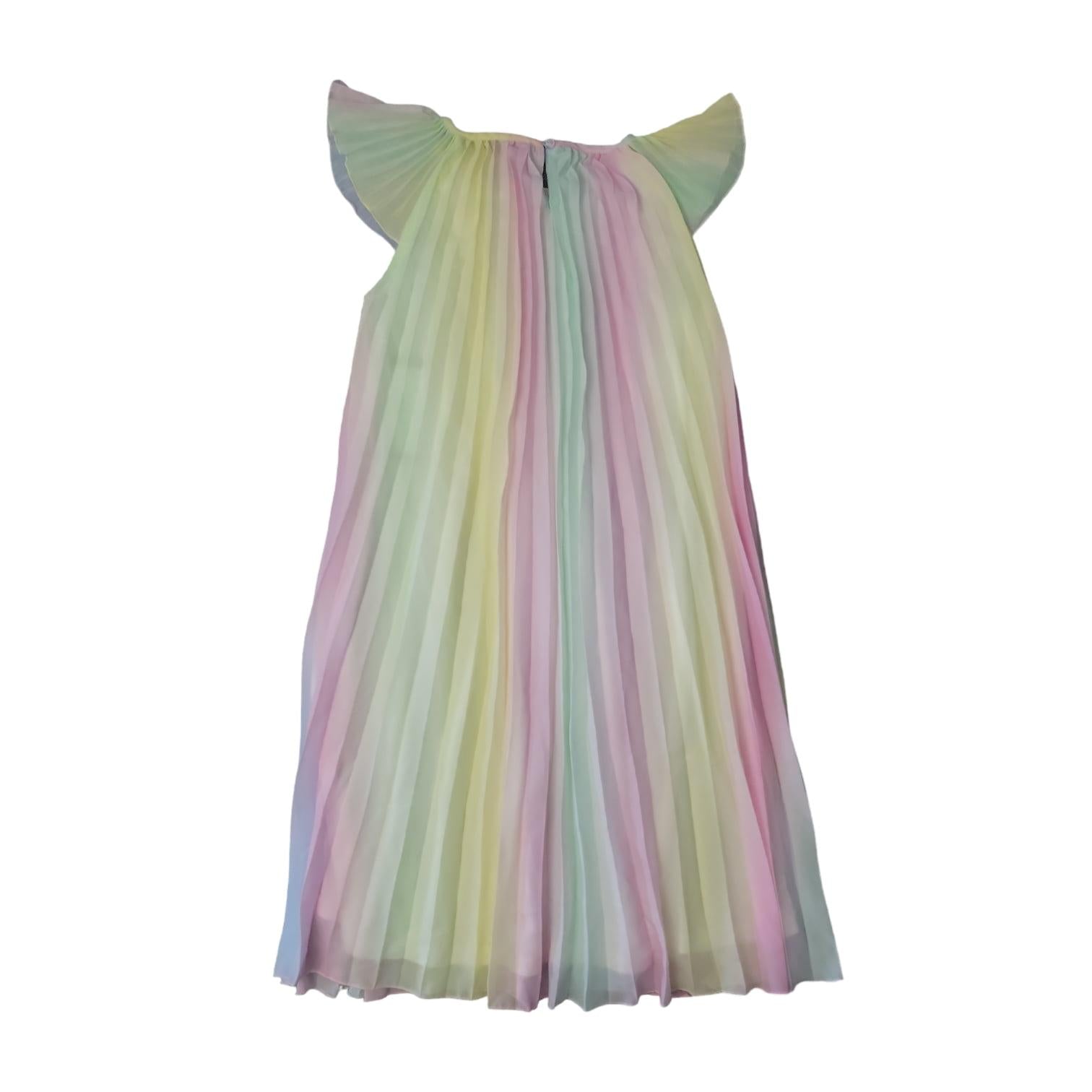 Rare Editions Girls Chiffon Ruffled Sleeve Lined Skirt Dress (Rainbow XL[14/16] - Bellso
