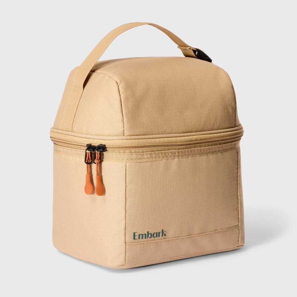 Dual Compartment Classic Molded Lunch Bag Tan - Bellso