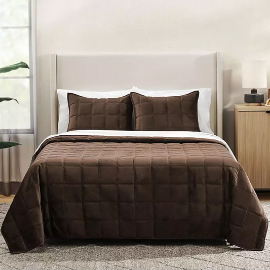Member's Mark 3-Piece Velvet Box Quilt Set Full Queen $39.98 - Bellso
