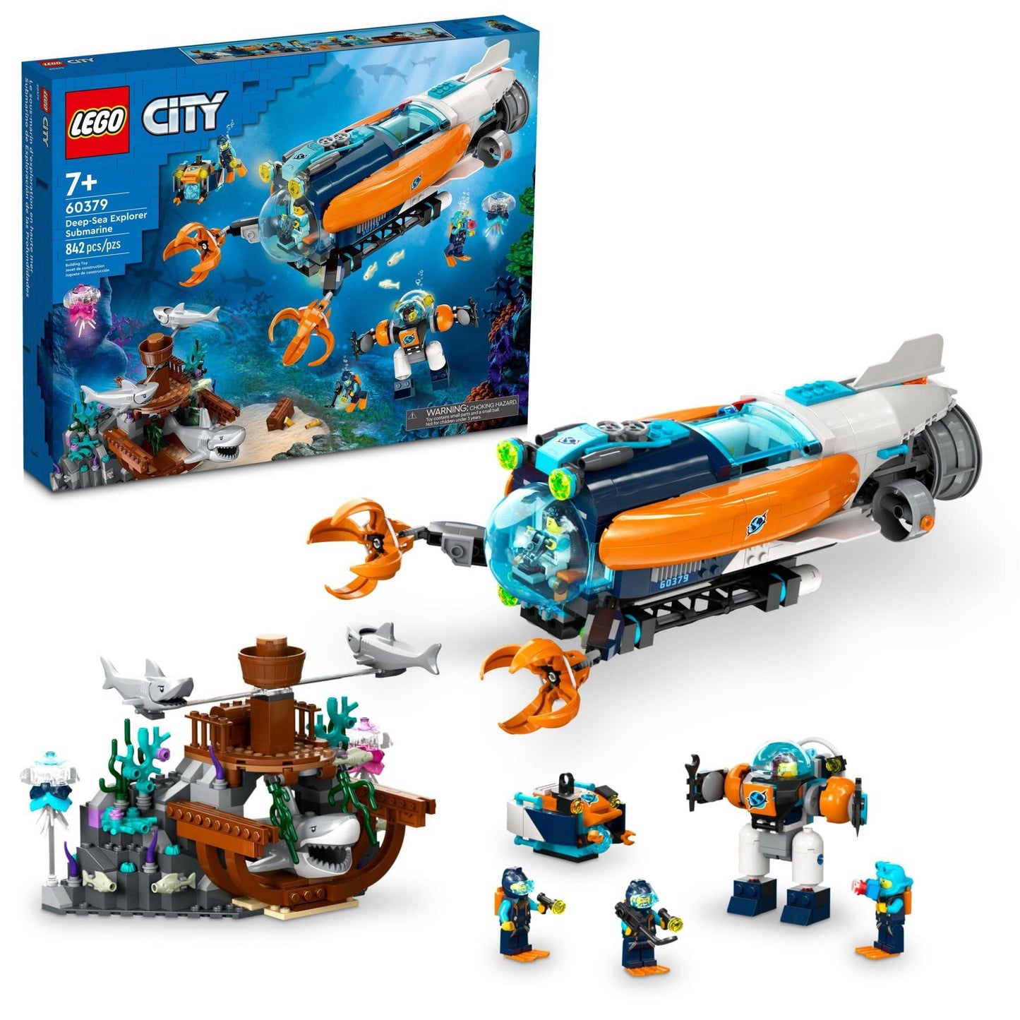 LEGO City Deep-Sea Explorer Submarine 60379 Building Toy Set - Bellso