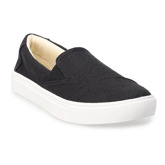 TOMS Devon Women's Slip-On Shoes, Size: 7.5, Black - Bellso