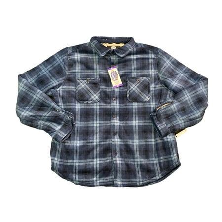 Weatherproof Men S Long Sleeve Button Up Fleece Lined Shacket (Sargasso Sea Blue - Bellso